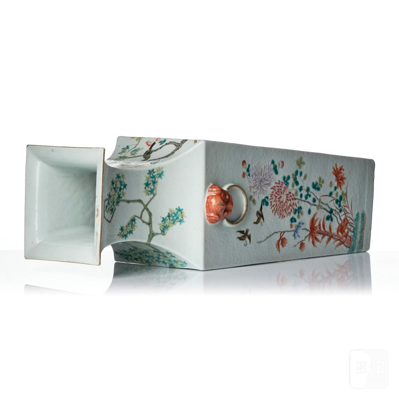A large famille rose 'birds in a garden' vase, - 图6